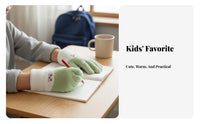 Cold-Proof children's Five-Finger Gloves Soft and Comfortable Cartoon Face Warm Gloves Elastic Fit for Boys, Girls, Cycling, Playing, Hiking