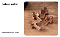 Wooden Holding Cross Handmade Black Walnut Thumb Cross Smooth Finish Religious Item for Christians, Gift Presenters, Home Decor, Portable Accessory