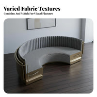 curved-Shaped Booth Sofa Italian aesthetic Curved 2-Seater Settee Light Luxury Design Commercial Furniture for Interior Designers, Cafe, Hotel Lobby, Office