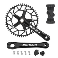 Folding Bike Crankset Aluminum Alloy Crankset with Hollow Unitary Design Matte Black Crank Arms for Cyclists, Commuters, City Riding