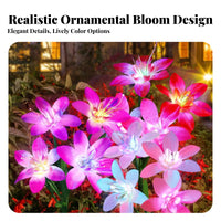 Waterproof Solar Flower Light Weather Resistant Solar Garden Stake Light Auto ON/deactivate for Patio, Lawn, Pathway