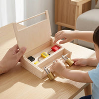Lock and Key Set with Wooden Box Hands-on Child-Centered Lock Box Wooden Educational Toy Preschool Interactive for Toddlers