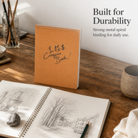 A4 Thickened Kraft Paper Sketchbook for Kids and Students, Art Drawing Book for Markers, Opaque White Paper Sketch Pad