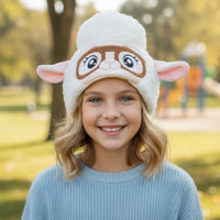 Sheep Head Hat with Glasses Soft Cartoon Sheep Hat Headwear Fancy Dress Headpiece Oversized for Cosplayers, Costume Parties