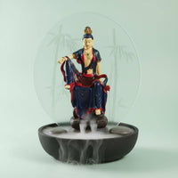 Resin Guanyin Figurine Meditative Guanyin Statue Sculpture Kwan Yin Figurine for Buddhists, Meditation Enthusiasts, Tea Room