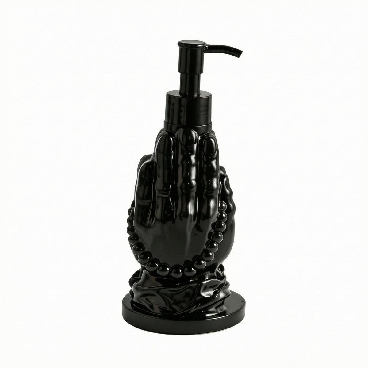 Sculptural Buddha's Hand Soap Dispenser Decorative Hand-Shaped Pump Bottle Silver Pump Dispenser