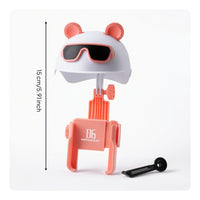 Rear-View-Mirror Mounted Phone Holder with Sunshade One-Button Clamping Motorcycle Phone Holder Anti-Slip Universal for Riders, Commuters, Bicycles