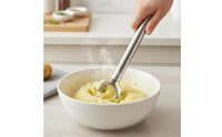 Food Grade Stainless Steel Meat Chopper Easy to Clean Handheld Meat Masher Heavy Duty Ground Beef Masher Single Piece-Piece Design