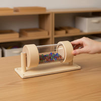 DIY Component Wooden Rainmaker Toy Early Learning Pegboard Rainstick Accessory Auditory Stimulation Rolling Rain Sound Tube Develops Hand-Eye Coordination for Toddlers, Babies, Nursery, Playroom