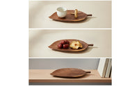 Carved Wooden Tea Tray Decorative Leaf Shaped Tray Natural Wooden Plate Small