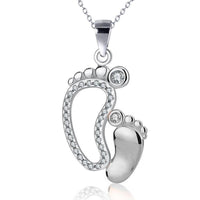 Big and Small Feet Pendant Necklace Sentimental Gift Mom and Baby Feet Necklace