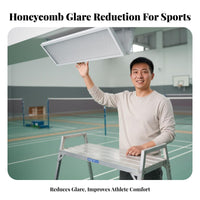 Flicker-without Badminton Court Lamp High Color Rendering Shadowless Gymnasium Light Energy Saving Anti-Glare Court Light 180° Adjustable Angle for Facility Managers, Sports Players, Athletes, Table Tennis Hall