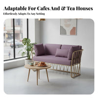 Minimalist Design Framework-Frame Loveseat Modern Design Restaurant Booth High-Density Foam Cushion Cafe Seating Wear-Resistant Upholstery for Interior Designers, Business Owners, Dessert Shop, Lounge Area, Hotel Lobby