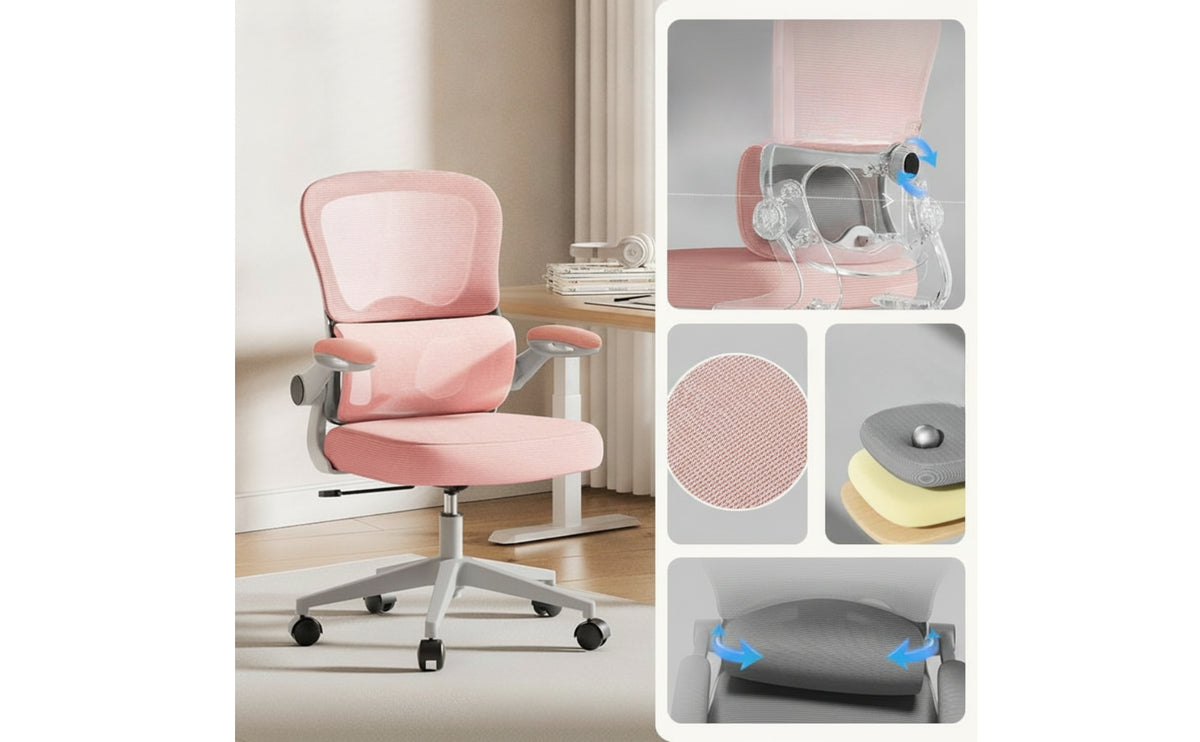 Office Chair Breathable Ergonomic Chair with Support Adjustable for Students, Esports Participants, Study Room