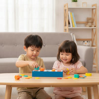Color Matching Shape Sorter with Tray Wooden Shape Sorter Geometric Sorting Box Preschool for Classroom