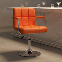 Adjustable Rotate Bar Stool Cushioned Seat Upholstered Counter Chair Modern Kitchen Island Stool Ergonomic Design for Cafe