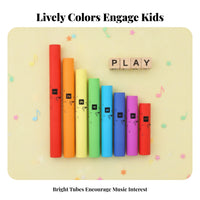 8 Pieces 8-Note Musical Tube Set Early Music Education Diatonic Scale Sound Tubes Accurately Tuned Colored Percussion Tubes for Young Children