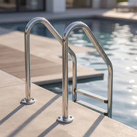 Flange-Mounted Stainless Steel Pool Ladder Corrosion-Resistant Pool Ladder with Non-Slip Steps Heavy-Duty Easy to Install for Swimming Pools