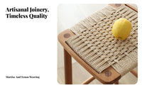 Vintage Design Backless Woven High Seat Built-in Footrests Bar Stool Breathable Counter Chair Anti-Slip Footpads for Homeowners, Business Owners, Interior Designers, Kitchen, Restaurant, Cafe, Dining Room