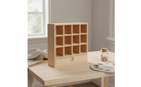 1/12 Scale Dollhouse Cabinet Unfinished 12 Compartment Cabinet Beech Wood