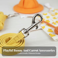 Bunny Dress with Leash and Hat Cute Design Bunny Dress Leash Set Lightweight Small Pet Walking Outfit for Outdoor Walks, Photoshoots, Parties