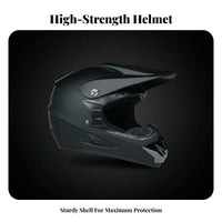 Motocross Helmet High-Strength Shell Full Face Motocross Helmet Impact-Absorbing Foam Layer Motorsports Gear for Go-Kart Drivers, Adults, Karting, BMX