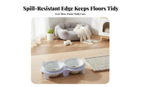 Anti-Tipping Stand Tilted Ceramic Cat Bowl Set Easy to Clean Double Ceramic Pet Bowl Set Non-Slip for Kittens, Small Dogs