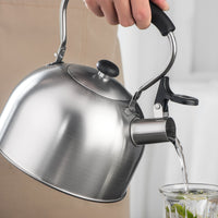 Steaming Kettle Heat-Resistant Handle Whistling Kettle Easy to Clean Stainless Steel Tea Pot for Families, Kitchen