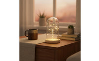 Glass Dome with Wooden Base High Crystal Clearness Clear Cloche Display Glass Dome Display Case Modern Minimalist Design
