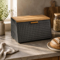 Bamboo Bread Box Wooden Pull Handle Bread Storage Freshness-Preserving Container Keeping for Kitchen