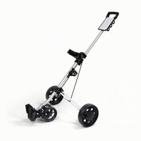 Golf Bag Push Cart Height-Adjustable Golf Push Cart with Cup Holder Trolley Aluminum Sturdy for Golfers