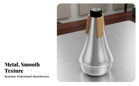 Cork Pads B and B Trumpet Practice Mute Tapered Cone-Shaped Trumpet Practice Mute Silver-Colored Black Collar