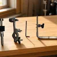 Metal Extension Arm with Clamp Sturdy Drum Hardware Mounting Kit Heavy-Duty Drum Clamp with L-Rod Stable for Drummers