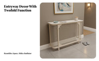 Sintered Stone Top Mesh Front Entryway Cabinet Space-Saving Console Table Elegant Design Heater Cover Minimalist Aesthetic for Apartment Dwellers, Homeowners, Interior Decorators, Hallway, Living Room, Bedroom