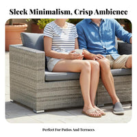 4 Pieces Weather-Resistant 4-Piece Woven Seating collection long-lasting Frame Patio Conversation Set Thick paddings Outdoor Furnishing Easy to Clean for Garden aficionados, hosts, Terrace, Backyard, Balcony, pool area