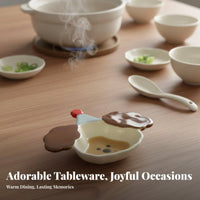 Animal Shaped Dipping Dish Korean Design Animal Shaped Sauce Dish Easy to Clean Cute for Children, Hot Pot Meals, Parties