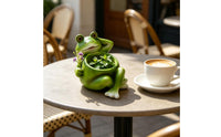 Frog Planter Whimsical Frog Flowerpot Compact Planter with Flower Embellishment for Patio Table