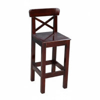With Backrest Cross Back Bar Chair Stable Structure High Stool Integrated Footrest Seating Furniture Armless Design for Homeowners, Adults, Business Owners, Cafe, Reception Area, Restaurant, Eatery