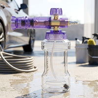 Car Cleaning Foam Sprayer for Professional Car Wash, Transparent Lavender Alloy Foam Lance with 1/4" Quick Connect, 1000ml Wide Mouth Bottle