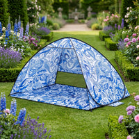 Portable Dome Tent with Mesh Panel Printed Beach Tent Protection Sun Shelter Upf 50+ for Camping