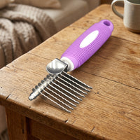 Cat Brush and Dog Brush for Long and Short Hair, Professional Dog Grooming Tool with Rounded Tips, Dual-Density Cat Comb and Dog Comb