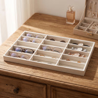 Compartmented Eyeglasses Tray Organized Eyeglass Tray Open-Top Sunglass Organizer Slim-Profile for Retailers, Collectors, Retail Display Cases, Dresser Drawers, Countertop