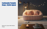 Pumpkin Lazy Sofa Chair, Lamb Wool, Rotatable Recliner for Living Room, Balcony