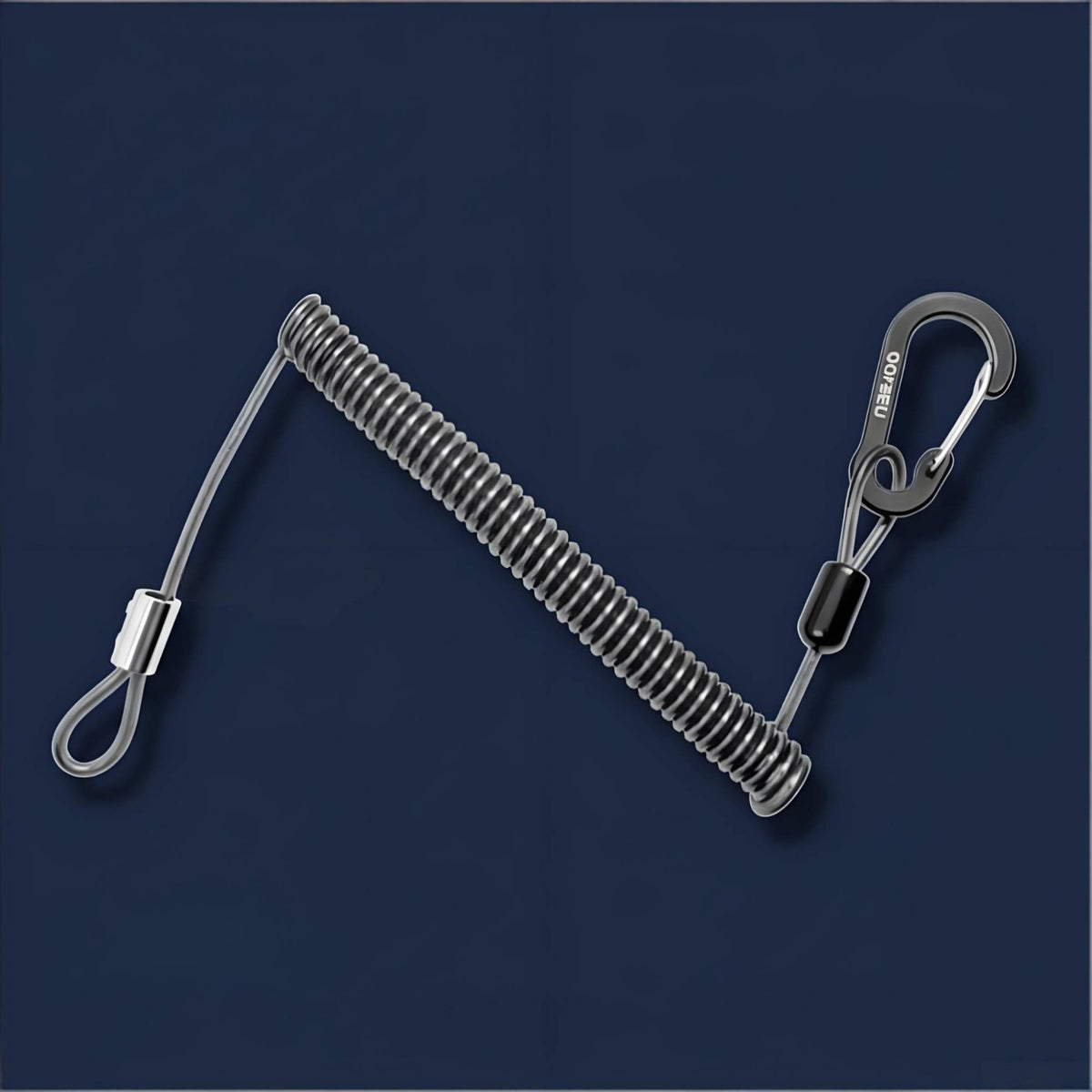 Aluminum Alloy Carabiner Fall Protection Tool Lanyard Heavy-Duty Steel Wire Safety Rope Multi-Purpose Coiled Tool Lanyard for Construction Workers, Technicians, High-Altitude Work
