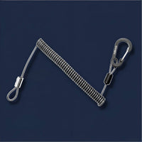 Aluminum Alloy Carabiner Fall Protection Tool Lanyard Heavy-Duty Steel Wire Safety Rope Multi-Purpose Coiled Tool Lanyard for Construction Workers, Technicians, High-Altitude Work