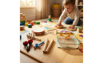 6 Pieces Percussion Instrument Set with Storage Bag Wood Wooden Percussion Instruments Set Educational for Kids, Preschoolers