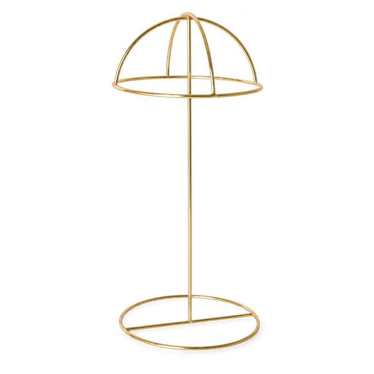 Stainless Steel Hat Display Stand Brushed Metal Hat Stand with Dome Support Minimalist Height Adjustable for Boutiques, Collectors, Dressing Room, Closet