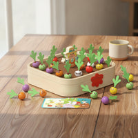 Carrot Memory Game Developmental Wooden Memory Matching Game Recognition Games for Preschoolers, Playroom, Homeschool