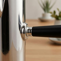 Round Base Stainless Steel Kettle Ornament Polished Silver Coffee Pot Ornament Domed Top Decorative Tabletop Kettle