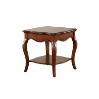 American Design Multi-Tier End Table Solid Wood Two-Tier Cabriole Leg Table Sturdy Construction Household Furnishing Versatile Placement for Apartment Dwellers, Homeowners, Interior Decorators, Living Room, Corner, Bedroom, Hallway
